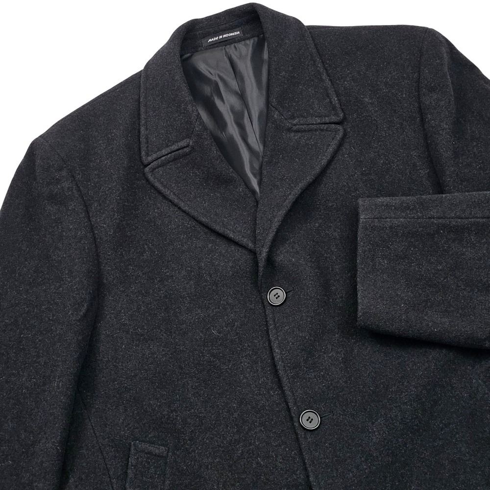 Ralph Lauren Corso Overcoat Mens Large Charcoal Grey Wool Blend Academia Classic